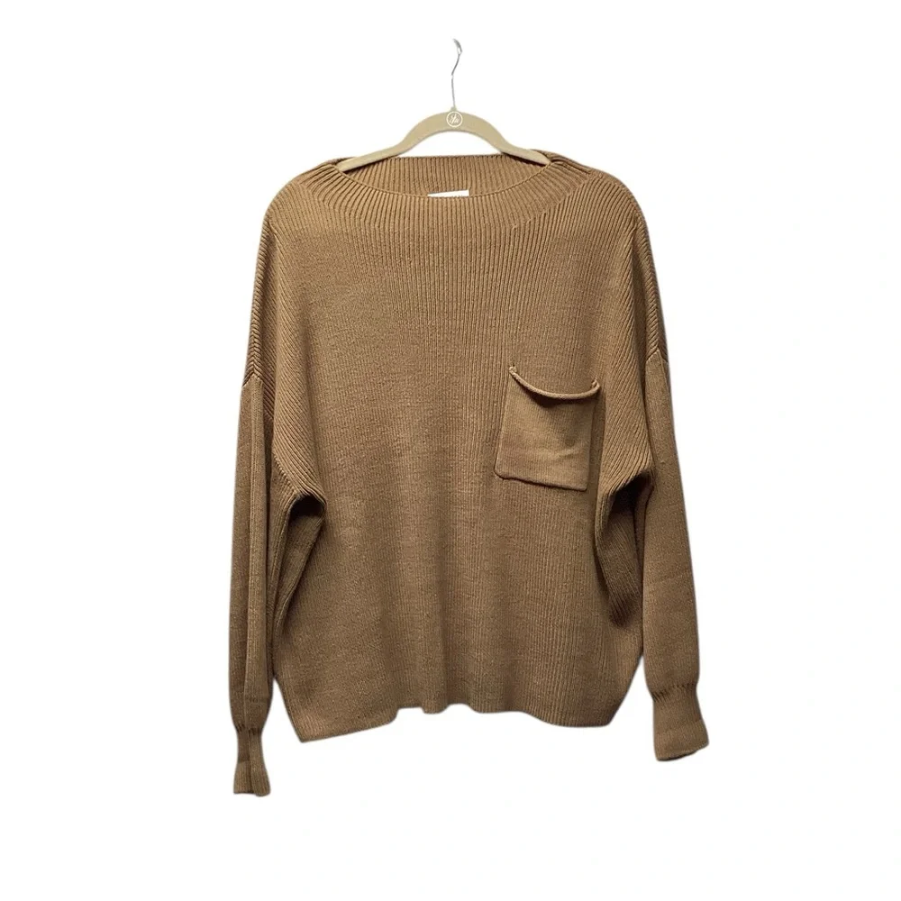 Blu pepper knit mock neck sweater. Size Large   Medium Brown